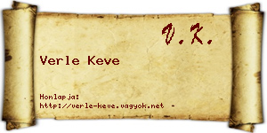 Verle Keve névjegykártya